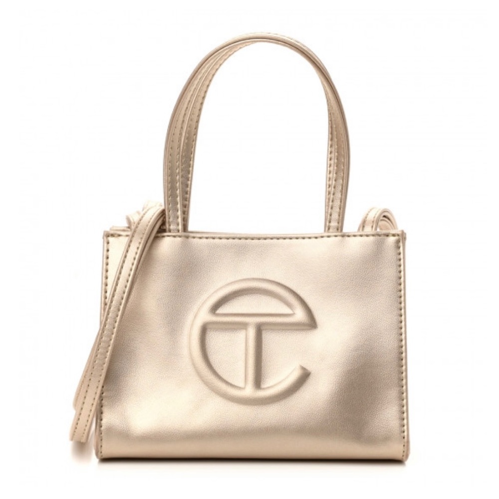 Gently worn: Telfar Small Shopping bag in gold.